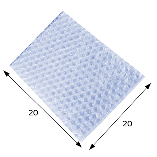 Пакет воздушно-пузырьковый 20х20 см, Антистатик, 3 слоя, плотность 75 — фото